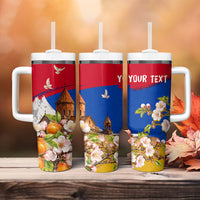Personalized Armenia Heritage Tumbler With Handle Ararat Monastery Rising In Freedom Patriotic Doves