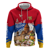 Personalized Armenia Heritage Zip Hoodie Ararat Monastery Rising In Freedom Patriotic Doves