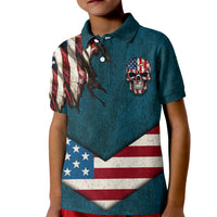 American Flag Skull Kid Polo Shirt I'm an American I Have The Right To Bear Arms Your Approval Is Not Required - Wonder Print Shop