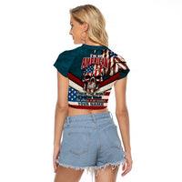 American Flag Skull Raglan Cropped T Shirt I'm an American I Have The Right To Bear Arms Your Approval Is Not Required - Wonder Print Shop