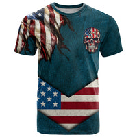 American Flag Skull T Shirt I'm an American I Have The Right To Bear Arms Your Approval Is Not Required - Wonder Print Shop