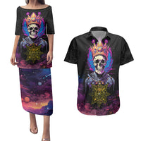 King Skeleton Couples Matching Puletasi Dress and Hawaiian Shirt I Do What I Want - Wonder Print Shop