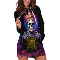 King Skeleton Hoodie Dress I Do What I Want - Wonder Print Shop