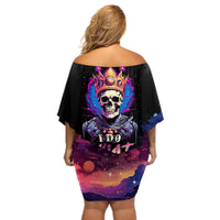 King Skeleton Off Shoulder Short Dress I Do What I Want - Wonder Print Shop