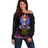King Skeleton Off Shoulder Sweater I Do What I Want - Wonder Print Shop