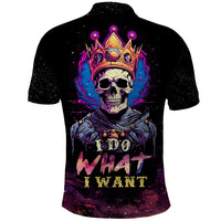 King Skeleton Polo Shirt I Do What I Want - Wonder Print Shop