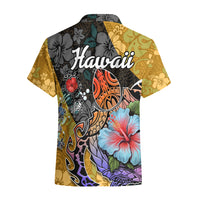 Hawaii Polynesian Hawaiian Shirt Turtles and Hibiscus Flower Gradient Pattern - Wonder Print Shop