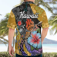 Hawaii Polynesian Hawaiian Shirt Turtles and Hibiscus Flower Gradient Pattern - Wonder Print Shop