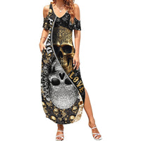 Skull Pattern Summer Maxi Dress Love and Death - Wonder Print Shop