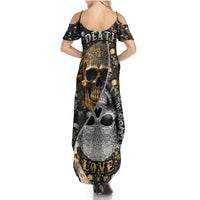 Skull Pattern Summer Maxi Dress Love and Death - Wonder Print Shop
