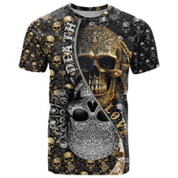 Skull Pattern T Shirt Love and Death - Wonder Print Shop