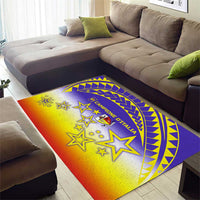 Campione d’Italia Area Rug with Yellow Purple Star Design and Town Crest - Wonder Print Shop
