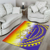 Campione d’Italia Area Rug with Yellow Purple Star Design and Town Crest - Wonder Print Shop