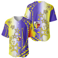 Campione d’Italia Baseball Jersey with Yellow Purple Star Design and Town Crest - Wonder Print Shop
