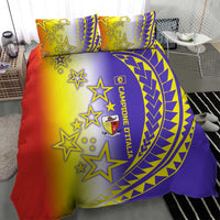 Campione d’Italia Bedding Set with Yellow Purple Star Design and Town Crest - Wonder Print Shop
