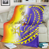 Campione d’Italia Blanket with Yellow Purple Star Design and Town Crest - Wonder Print Shop
