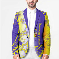 Campione d’Italia Blazer with Yellow Purple Star Design and Town Crest - Wonder Print Shop