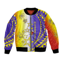 Campione d’Italia Bomber Jacket with Yellow Purple Star Design and Town Crest - Wonder Print Shop