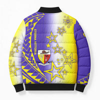 Campione d’Italia Bomber Puffer Jacket with Yellow Purple Star Design and Town Crest - Wonder Print Shop