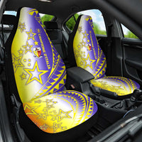 Campione d’Italia Car Seat Cover with Yellow Purple Star Design and Town Crest - Wonder Print Shop