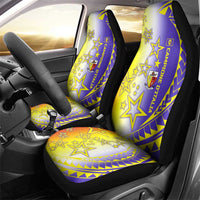 Campione d’Italia Car Seat Cover with Yellow Purple Star Design and Town Crest - Wonder Print Shop