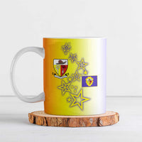 Campione d’Italia Ceramic Mug with Yellow Purple Star Design and Town Crest - Wonder Print Shop