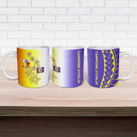 Campione d’Italia Ceramic Mug with Yellow Purple Star Design and Town Crest - Wonder Print Shop