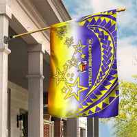 Campione d’Italia Garden Flag with Yellow Purple Star Design and Town Crest - Wonder Print Shop