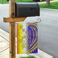 Campione d’Italia Garden Flag with Yellow Purple Star Design and Town Crest - Wonder Print Shop