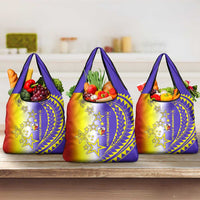 Campione d’Italia Grocery Bag with Yellow Purple Star Design and Town Crest - Wonder Print Shop