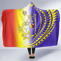 Campione d’Italia Hooded Blanket with Yellow Purple Star Design and Town Crest - Wonder Print Shop