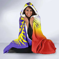 Campione d’Italia Hooded Blanket with Yellow Purple Star Design and Town Crest - Wonder Print Shop