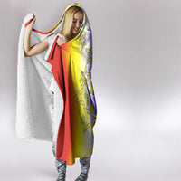 Campione d’Italia Hooded Blanket with Yellow Purple Star Design and Town Crest - Wonder Print Shop