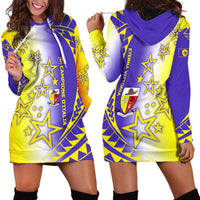 Campione d’Italia Hoodie Dress with Yellow Purple Star Design and Town Crest - Wonder Print Shop
