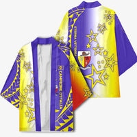 Campione d’Italia Kimono with Yellow Purple Star Design and Town Crest - Wonder Print Shop
