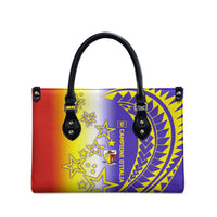 Campione d’Italia Leather Bag with Yellow Purple Star Design and Town Crest - Wonder Print Shop