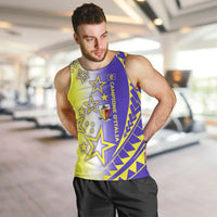 Campione d’Italia Men Tank Top with Yellow Purple Star Design and Town Crest - Wonder Print Shop