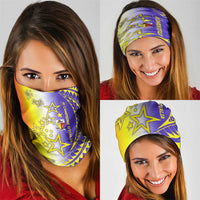 Campione d’Italia Neck Gaiter with Yellow Purple Star Design and Town Crest - Wonder Print Shop