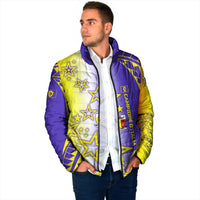Campione d’Italia Padded Jacket with Yellow Purple Star Design and Town Crest - Wonder Print Shop