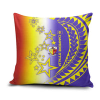 Campione d’Italia Pillow Cover with Yellow Purple Star Design and Town Crest - Wonder Print Shop