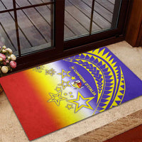 Campione d’Italia Rubber Doormat with Yellow Purple Star Design and Town Crest - Wonder Print Shop