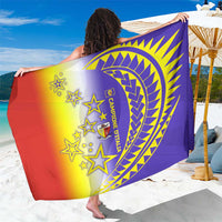 Campione d’Italia Sarong with Yellow Purple Star Design and Town Crest - Wonder Print Shop