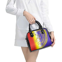Campione d’Italia Shoulder Handbag with Yellow Purple Star Design and Town Crest - Wonder Print Shop