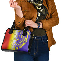 Campione d’Italia Shoulder Handbag with Yellow Purple Star Design and Town Crest - Wonder Print Shop