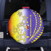 Campione d’Italia Spare Tire Cover with Yellow Purple Star Design and Town Crest - Wonder Print Shop