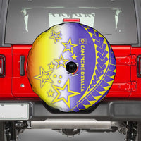 Campione d’Italia Spare Tire Cover with Yellow Purple Star Design and Town Crest - Wonder Print Shop