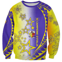 Campione d’Italia Sweatshirt with Yellow Purple Star Design and Town Crest - Wonder Print Shop