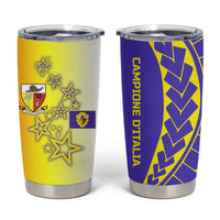 Campione d’Italia Tumbler Cup with Yellow Purple Star Design and Town Crest - Wonder Print Shop