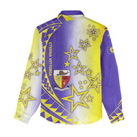 Campione d’Italia Women Casual Shirt with Yellow Purple Star Design and Town Crest - Wonder Print Shop