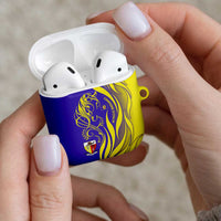 Campione d’Italia AirPods Case with Yellow Horse Graphic and Purple Flame Crest - Wonder Print Shop